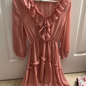 Asos chiffon frilled see through sheer dress size 0